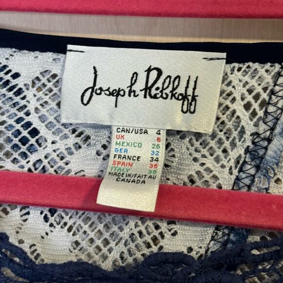 Joseph Ribkoff Blue and White Knit Top Size 4 - Picture 5 of 9